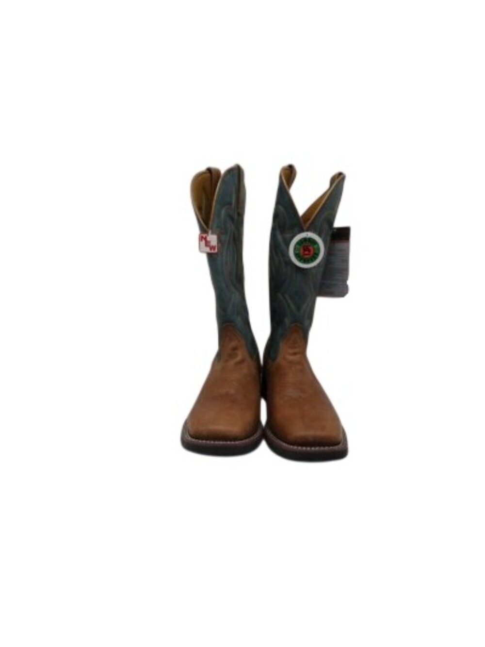 Laredo Men's 13" Pull On Western Cowboy Work Boot W0002528A Brown/Teal 9M - Picture 2 of 7